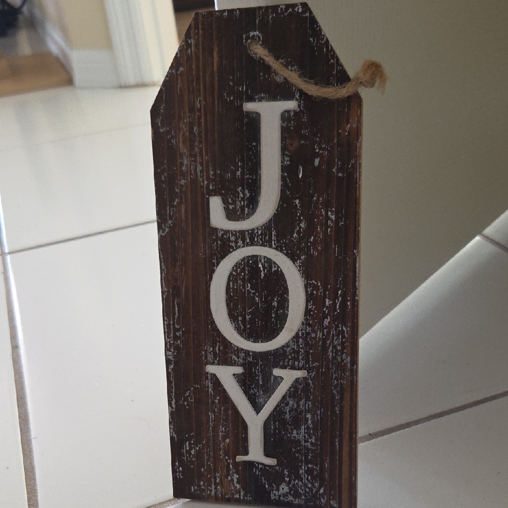 Rustic JOY Wooden Holiday Sign